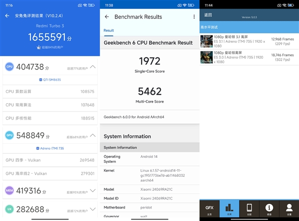 跑分165萬(wàn)！Redmi Turbo3手機(jī)性能首發(fā)實(shí)測(cè)：榨干驍龍8s Gen3