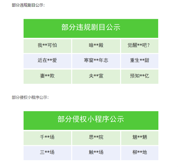 微信下架重生、覺醒類多部違規(guī)微短?。翰涣紝?、未備案等